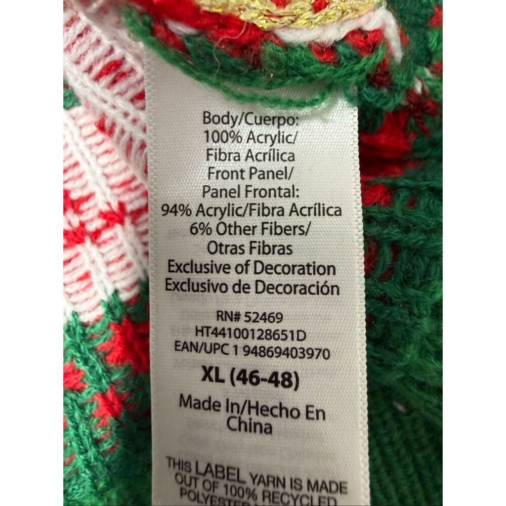 NWOT Holiday Time Men's Gnome Ugly Christmas Sweater Sz XL (44-46) - Picture 8 of 9